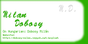 milan dobosy business card