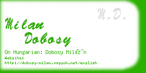 milan dobosy business card